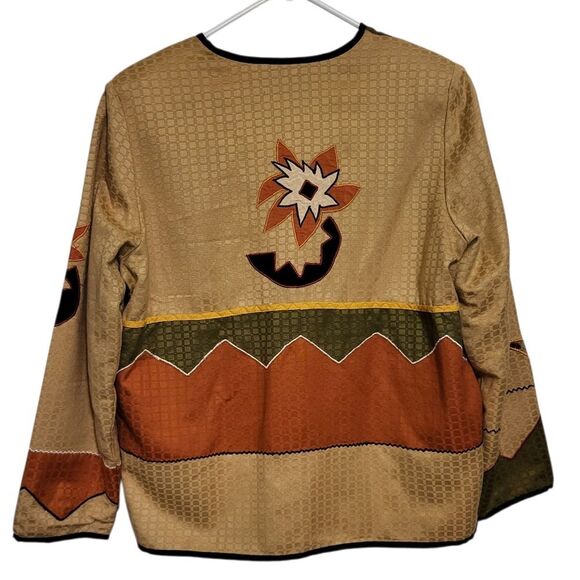 Alex Kim Fall Autumn Southwest Aztec Patchwork Multi Print Jacket, Size M - Picture 2 of 11